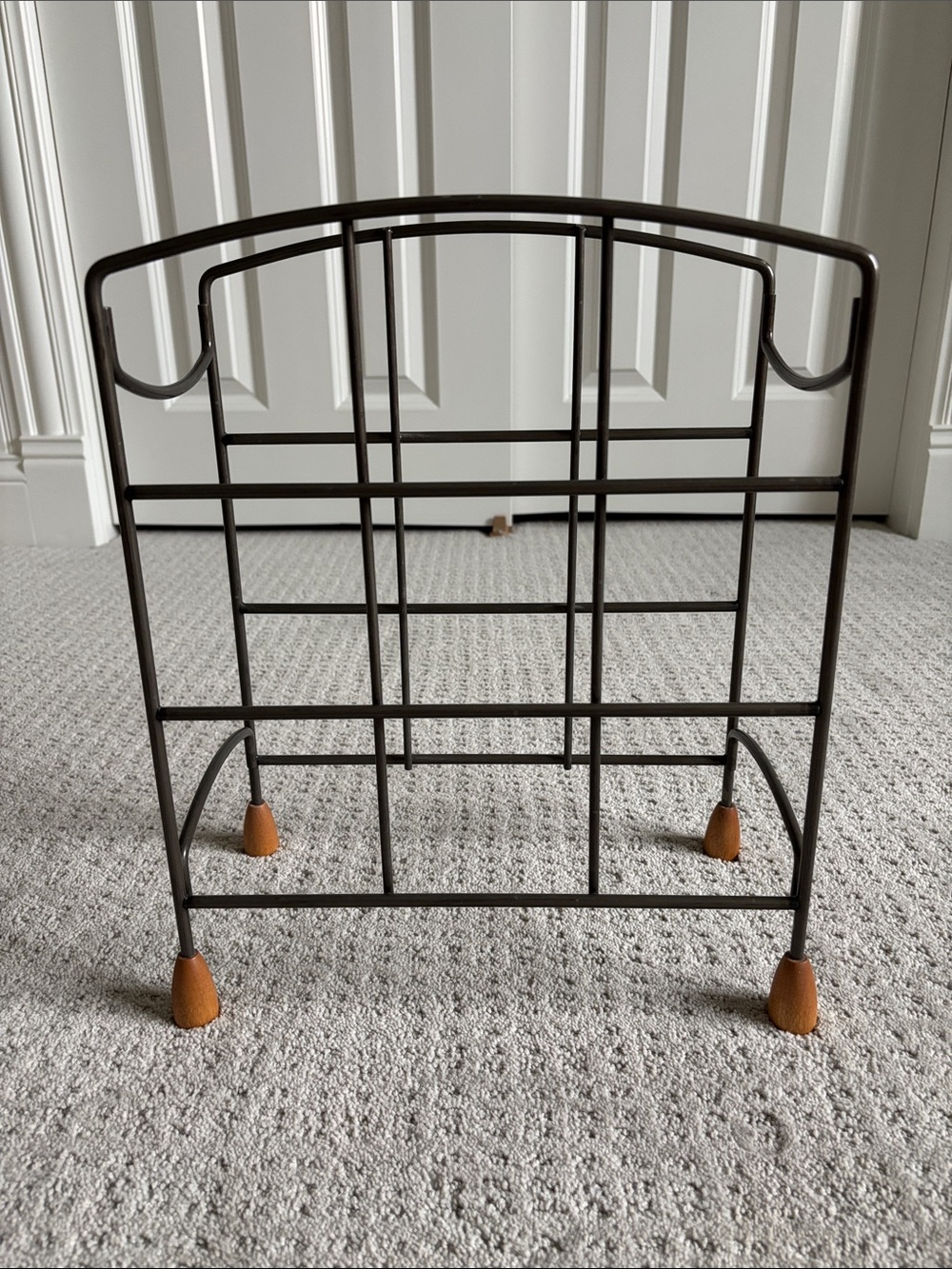 Metal Wine Rack Holds Nine Bottles